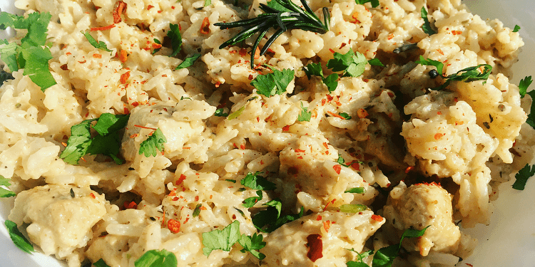 Garlic Lemon Chicken Rice Casserole