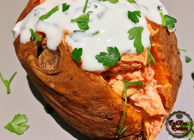 Buffalo Chicken Sweet Potato Buffalo Chicken Sweet Potato