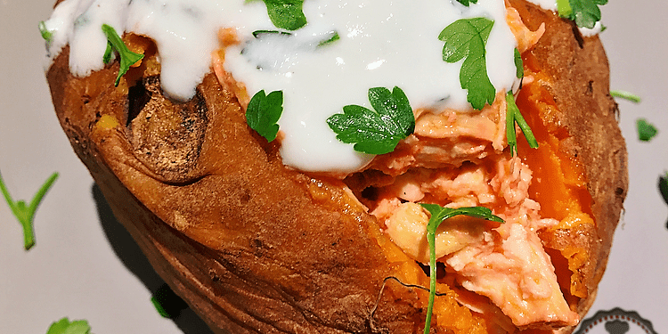 Buffalo Chicken Sweet Potato