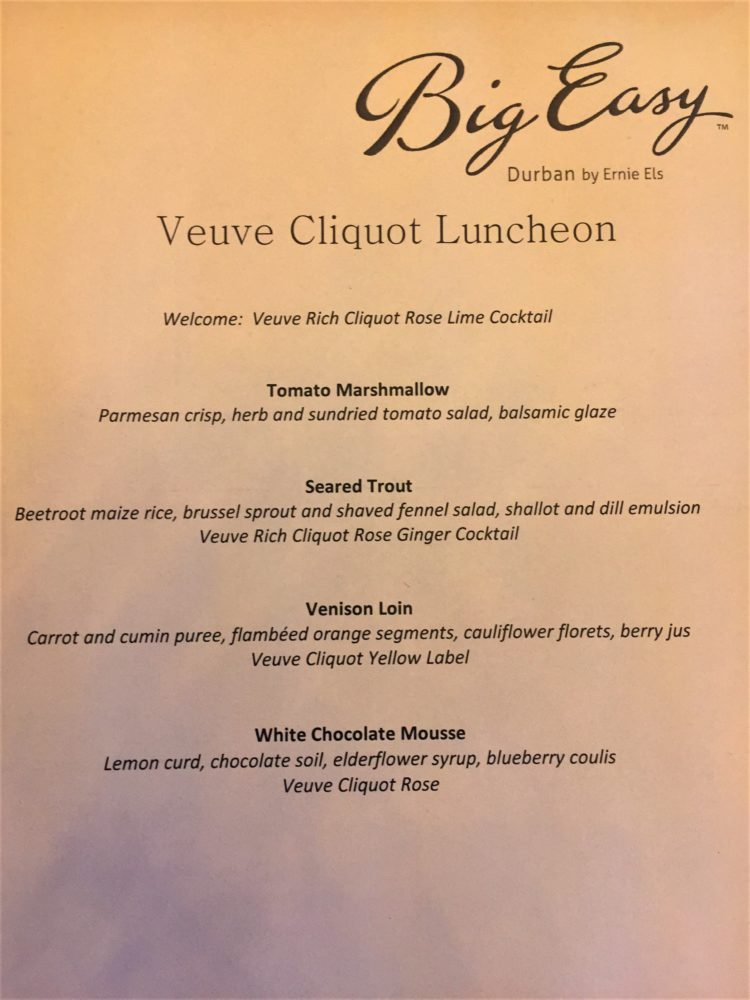Veuve Clicquot Champagne Pairing Lunch At Big Easy
