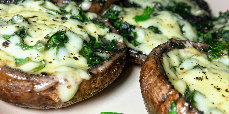 Spinach & Cheese Stuffed Portobello Mushrooms