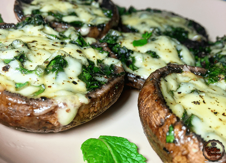 Spinach & Cheese Stuffed Portobello Mushrooms