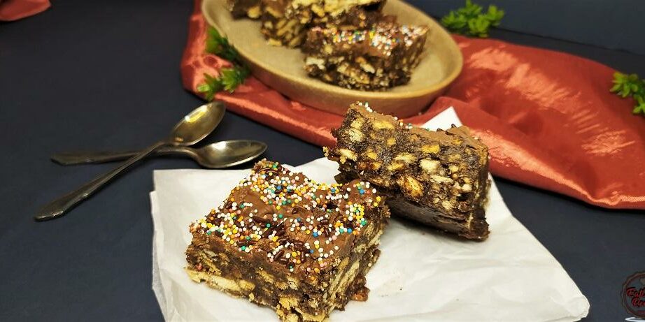 No Bake Marie Biscuit Brownies