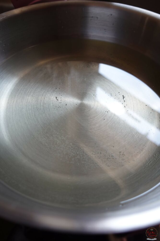 Stir on medium heat until the sugar dissolves.