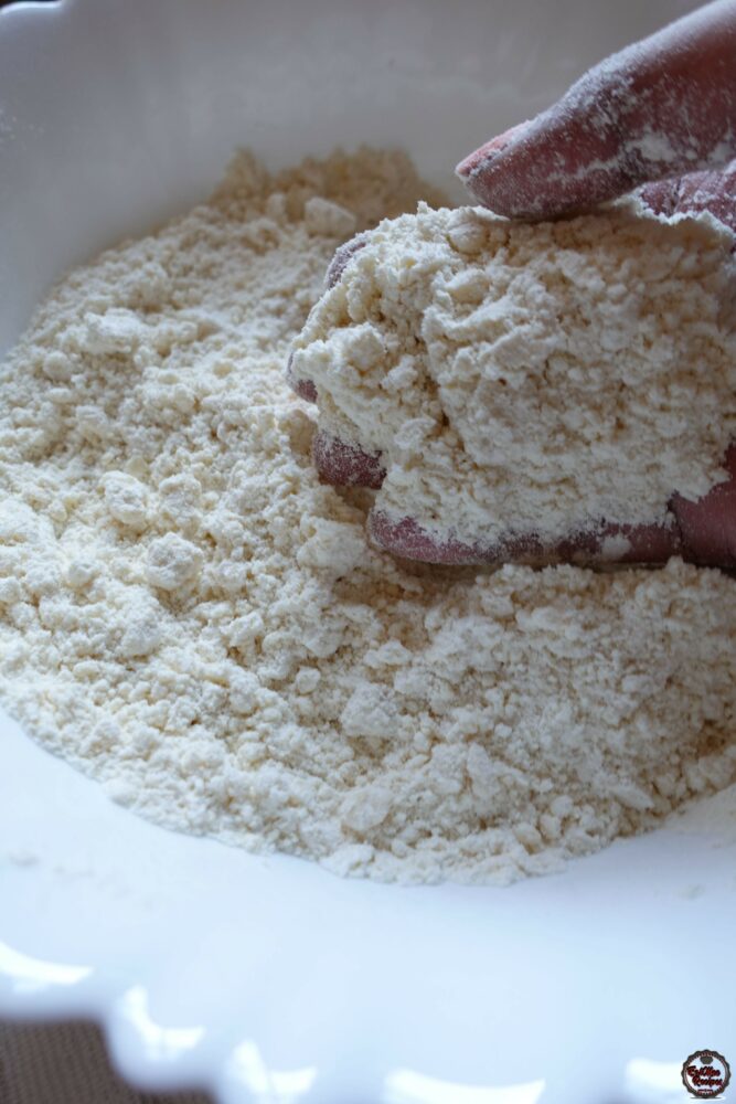 Rub the ghee into the flour using your fingertips until it resembles a breadcrumb texture.