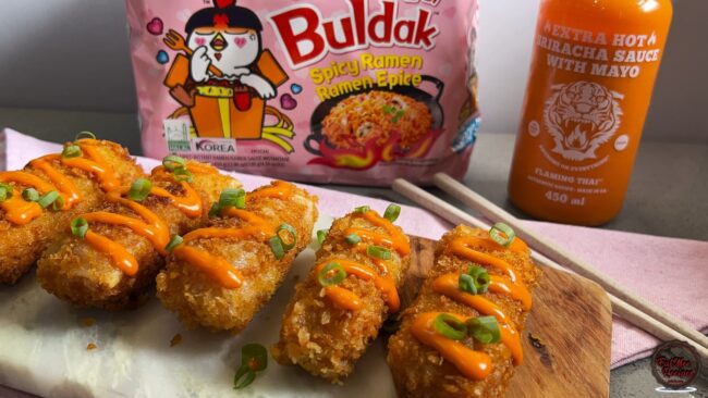 Crispy Buldak Carbonara Rolls