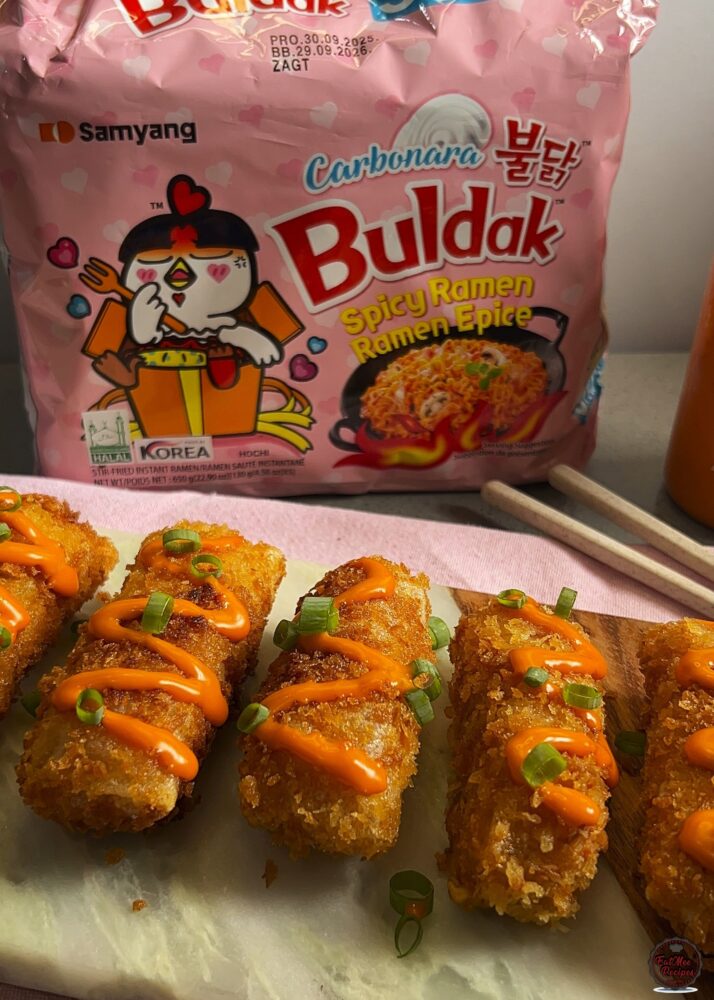 Crispy Buldak Carbonara Rolls