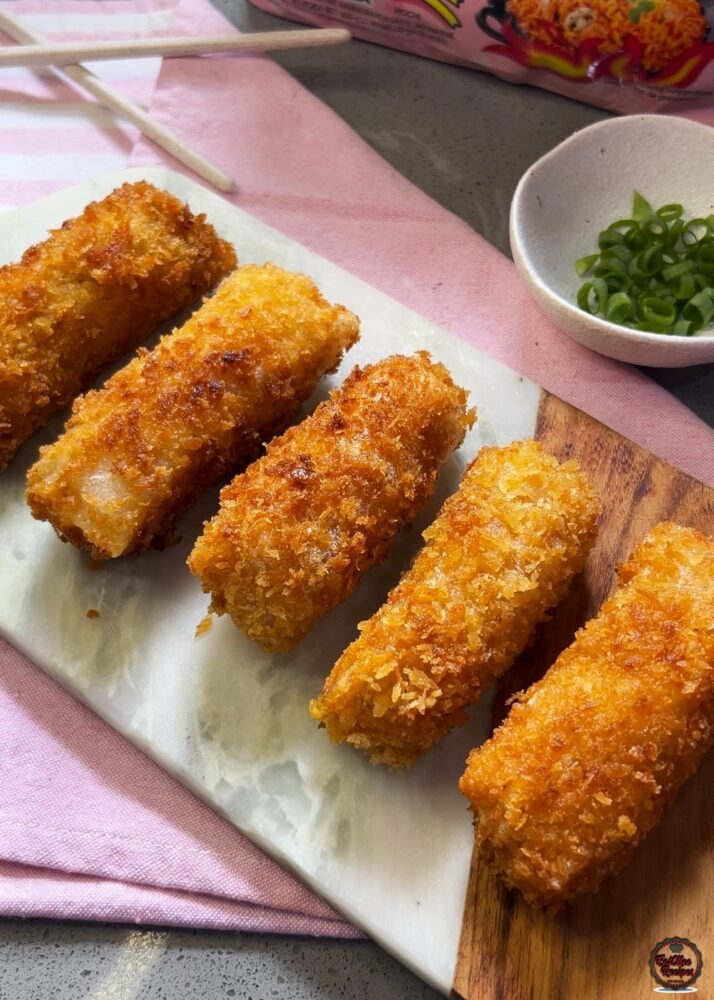 Crispy Buldak Carbonara Rolls