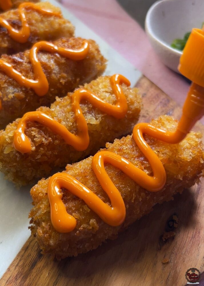 Crispy Buldak Carbonara Rolls