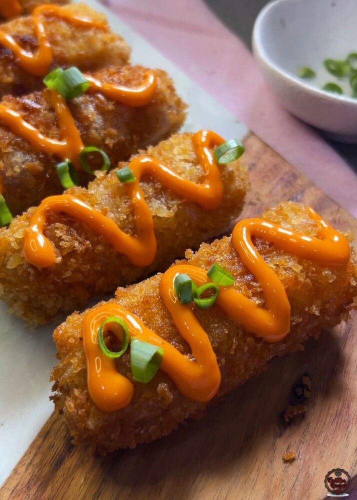 Crispy Buldak Carbonara Rolls