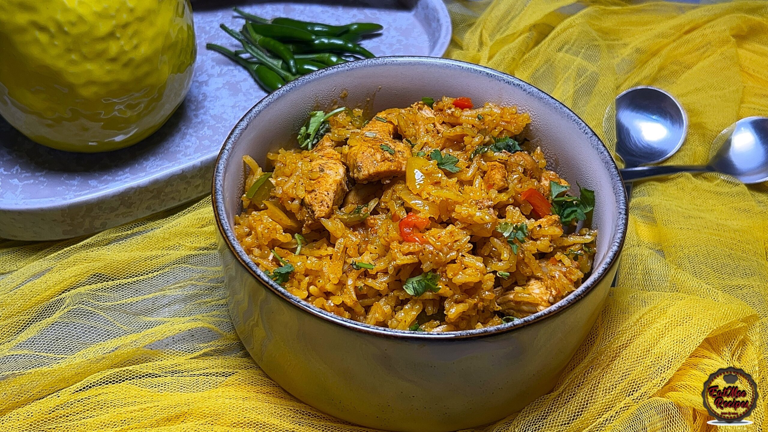 Nando’s-Style Spicy Rice & Chicken Strips (Instant Rice Cooker)